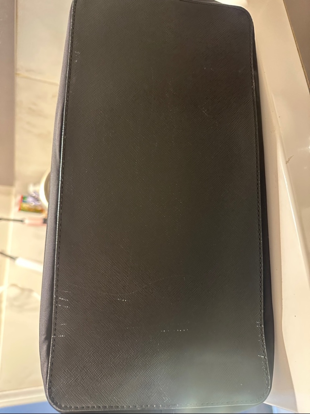 kate spade black nylon tote with gold logo plaque - Picture 6 of 6